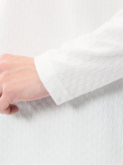 千鳥ジャガード クルーネック長袖Tシャツ