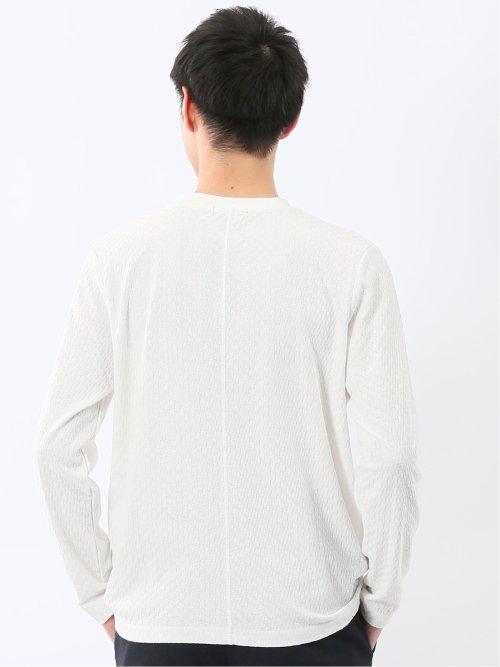 千鳥ジャガード クルーネック長袖Tシャツ