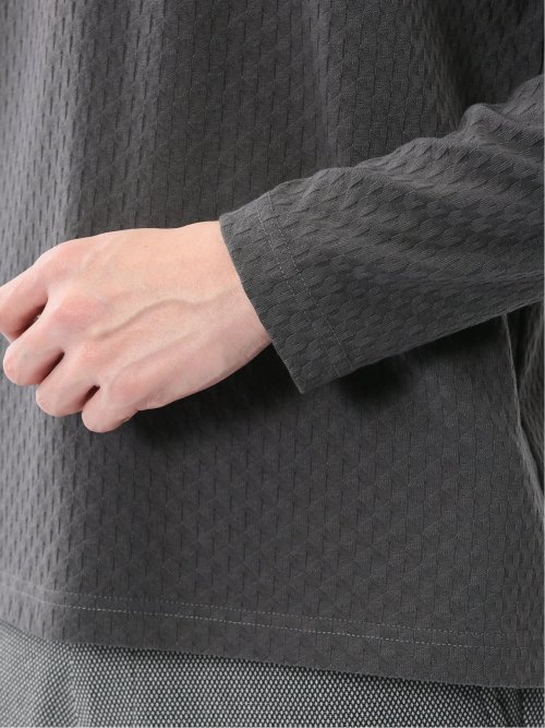 千鳥ジャガード クルーネック長袖Tシャツ