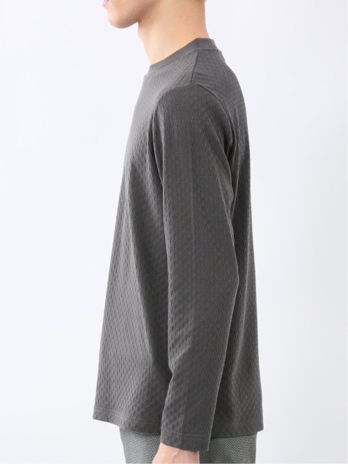 千鳥ジャガード クルーネック長袖Tシャツ