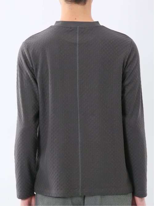 千鳥ジャガード クルーネック長袖Tシャツ