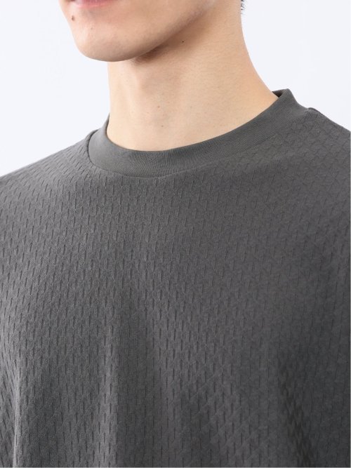 千鳥ジャガード クルーネック長袖Tシャツ