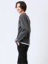 ハニカム裏起毛 キーネック長袖Tシャツ