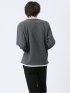 ハニカム裏起毛 キーネック長袖Tシャツ