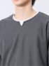 ハニカム裏起毛 キーネック長袖Tシャツ
