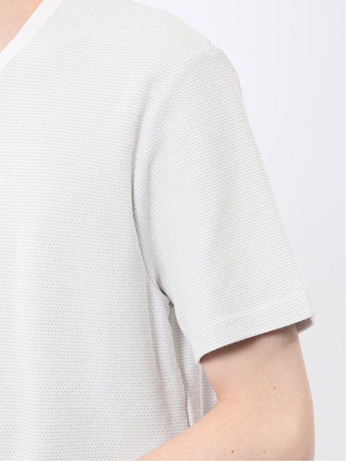 メランジ 裏ボーダー Vネック半袖Tシャツ