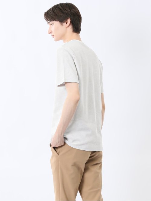 メランジ 裏ボーダー Vネック半袖Tシャツ