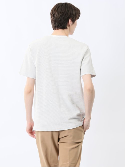 メランジ 裏ボーダー Vネック半袖Tシャツ