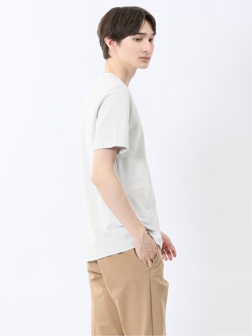 メランジ 裏ボーダー Vネック半袖Tシャツ