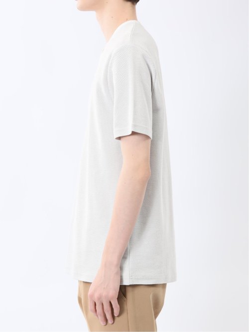 メランジ 裏ボーダー Vネック半袖Tシャツ