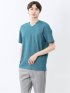 メランジ 裏ボーダー Vネック半袖Tシャツ