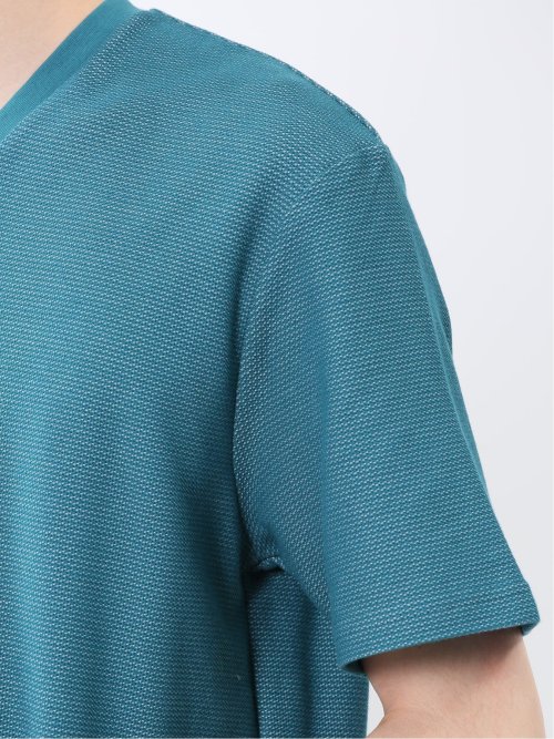 メランジ 裏ボーダー Vネック半袖Tシャツ