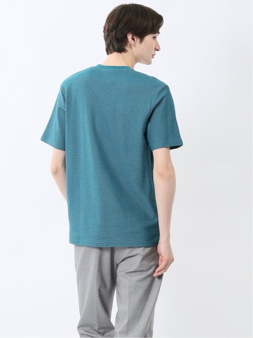 メランジ 裏ボーダー Vネック半袖Tシャツ