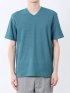 メランジ 裏ボーダー Vネック半袖Tシャツ