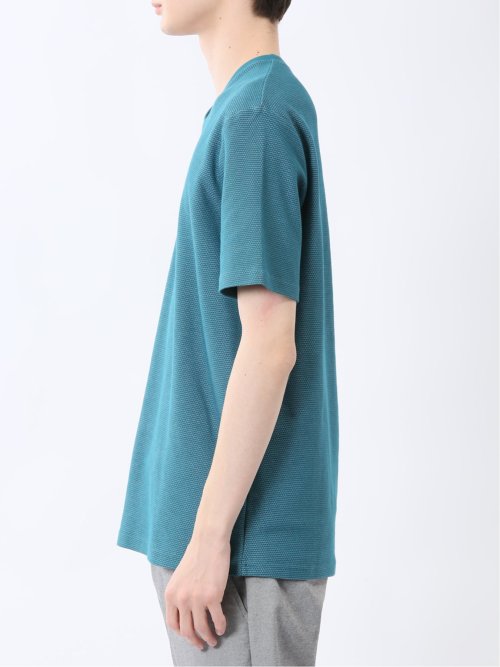 メランジ 裏ボーダー Vネック半袖Tシャツ