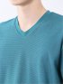 メランジ 裏ボーダー Vネック半袖Tシャツ