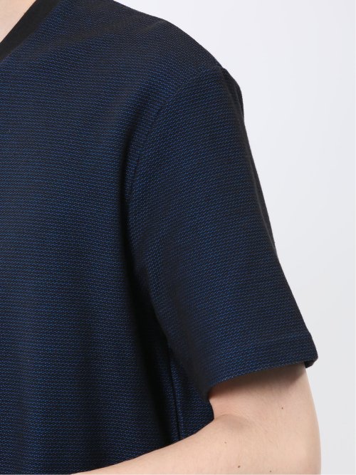 メランジ 裏ボーダー Vネック半袖Tシャツ