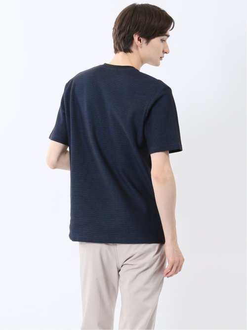 メランジ 裏ボーダー Vネック半袖Tシャツ