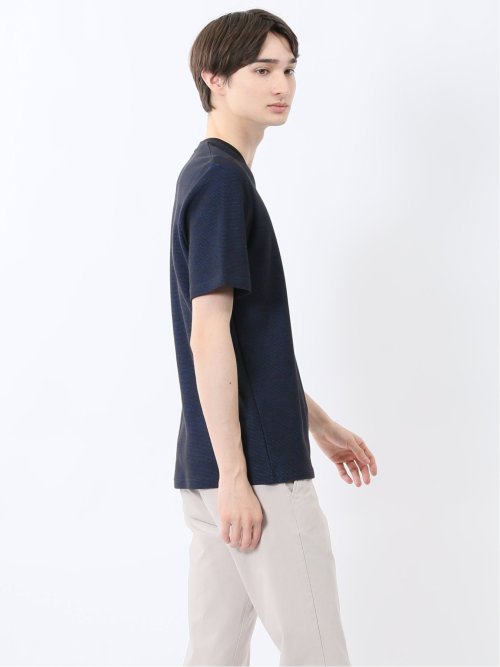 メランジ 裏ボーダー Vネック半袖Tシャツ