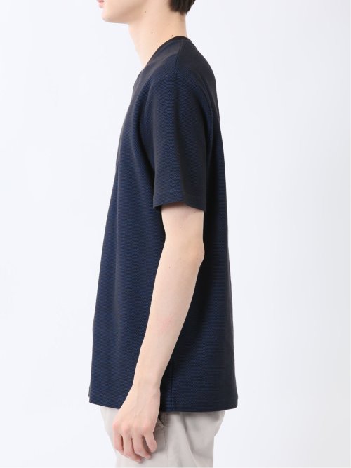 メランジ 裏ボーダー Vネック半袖Tシャツ