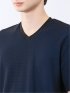 メランジ 裏ボーダー Vネック半袖Tシャツ