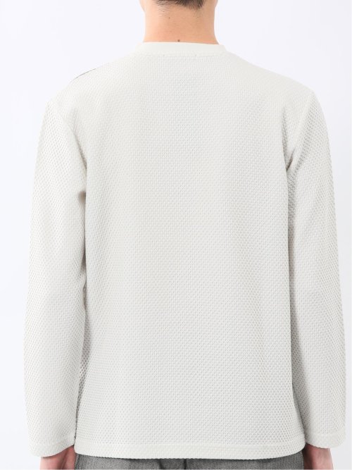 バーズアイジャガード クルーネック長袖Tシャツ