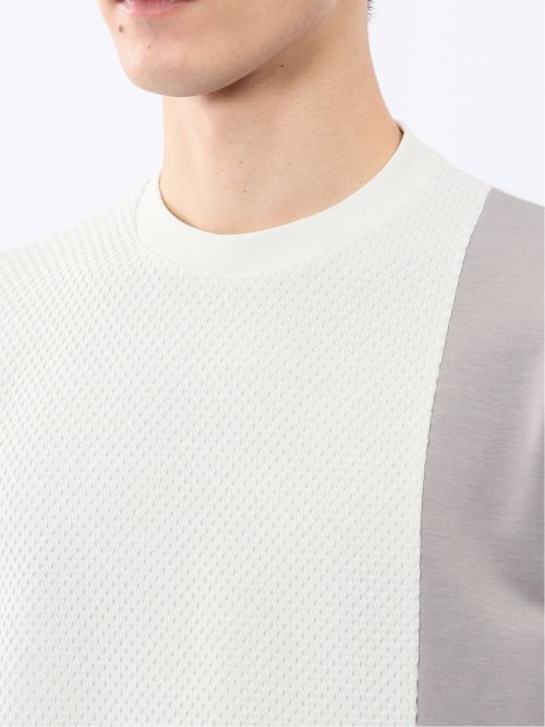 バーズアイジャガード クルーネック長袖Tシャツ