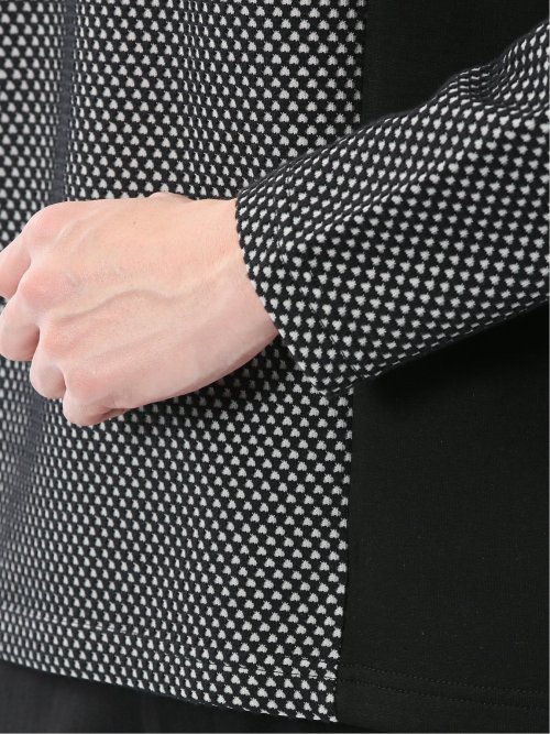 バーズアイジャガード クルーネック長袖Tシャツ