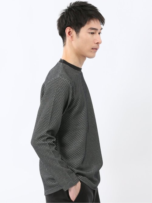 バーズアイジャガード クルーネック長袖Tシャツ