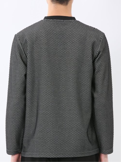 バーズアイジャガード クルーネック長袖Tシャツ