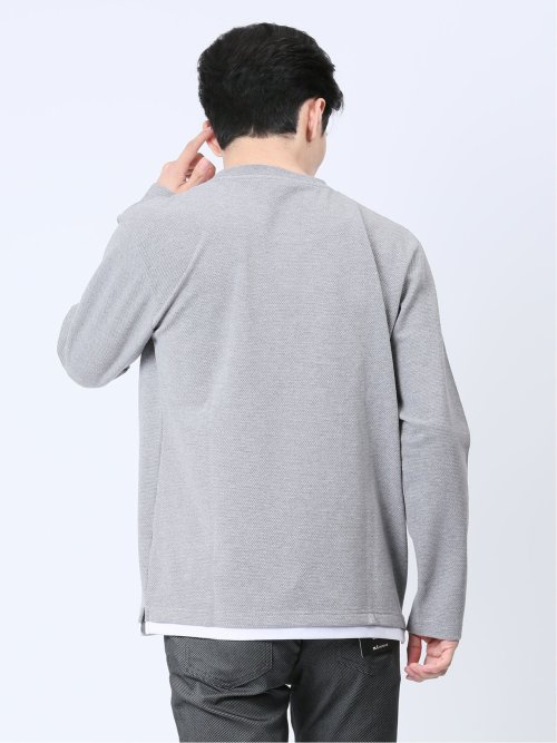 ポップコーン フェイククルーネック長袖Tシャツ