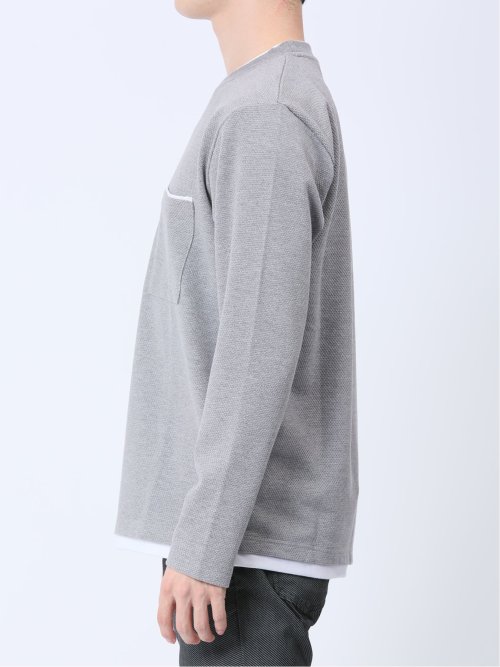 ポップコーン フェイククルーネック長袖Tシャツ