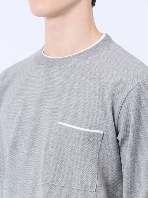 ポップコーン フェイククルーネック長袖Tシャツ