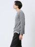 メランジニットソー フェイクキーネック長袖Tシャツ