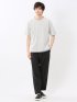 格子柄ジャガード クルーネック半袖Tシャツ