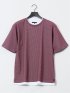 格子柄ジャガード クルーネック半袖Tシャツ