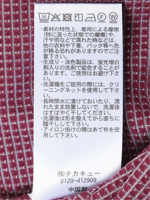 格子柄ジャガード クルーネック半袖Tシャツ