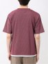 格子柄ジャガード クルーネック半袖Tシャツ