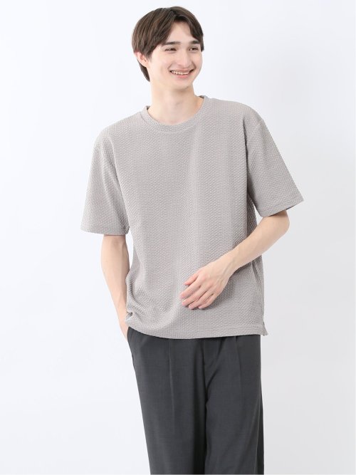 ジグザグジャガード クルーネック半袖Tシャツ