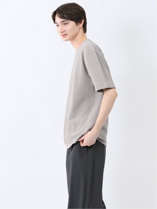 ジグザグジャガード クルーネック半袖Tシャツ