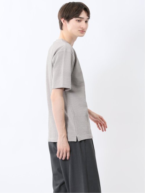 ジグザグジャガード クルーネック半袖Tシャツ