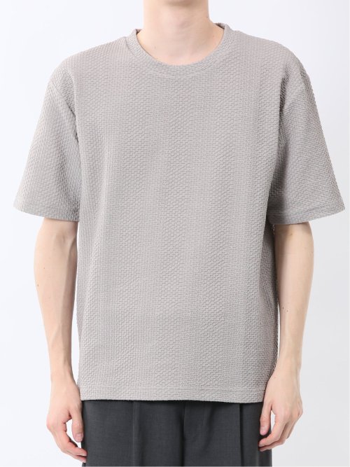 ジグザグジャガード クルーネック半袖Tシャツ