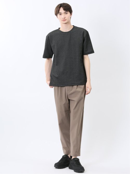 ジグザグジャガード クルーネック半袖Tシャツ