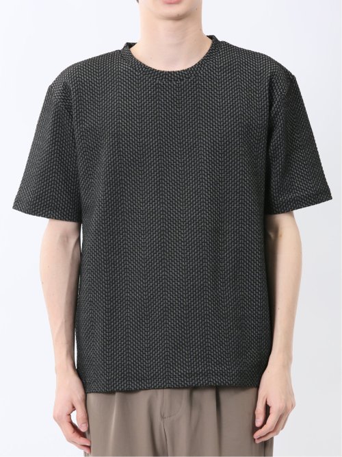 ジグザグジャガード クルーネック半袖Tシャツ