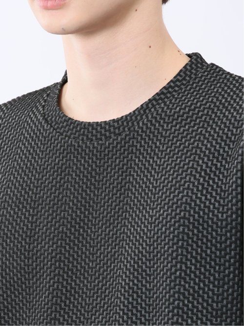 ジグザグジャガード クルーネック半袖Tシャツ