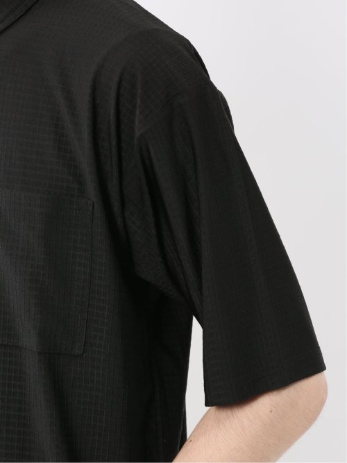 冷感 格子柄ジャガード 半袖ポロシャツ