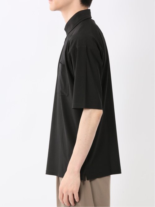 冷感 格子柄ジャガード 半袖ポロシャツ