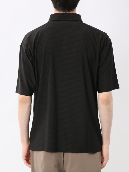 冷感 格子柄ジャガード 半袖ポロシャツ