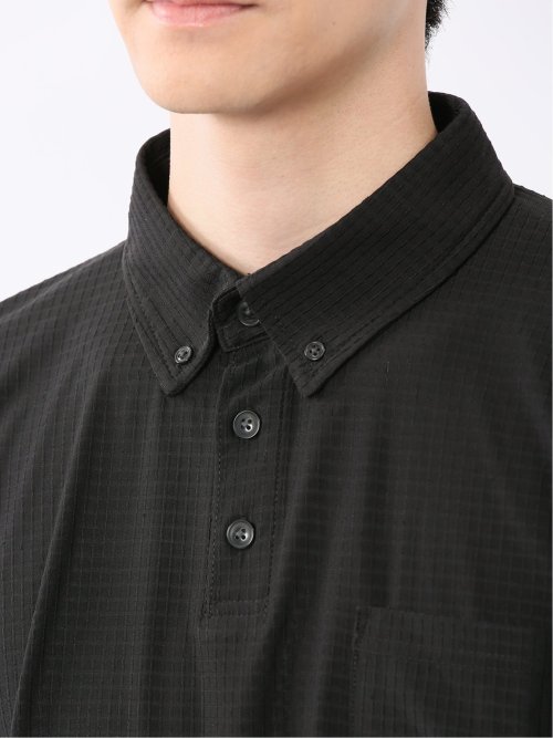 冷感 格子柄ジャガード 半袖ポロシャツ