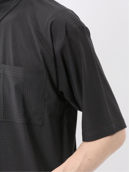 冷感 格子柄ジャガード 半袖ポロシャツ